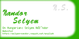 nandor selyem business card